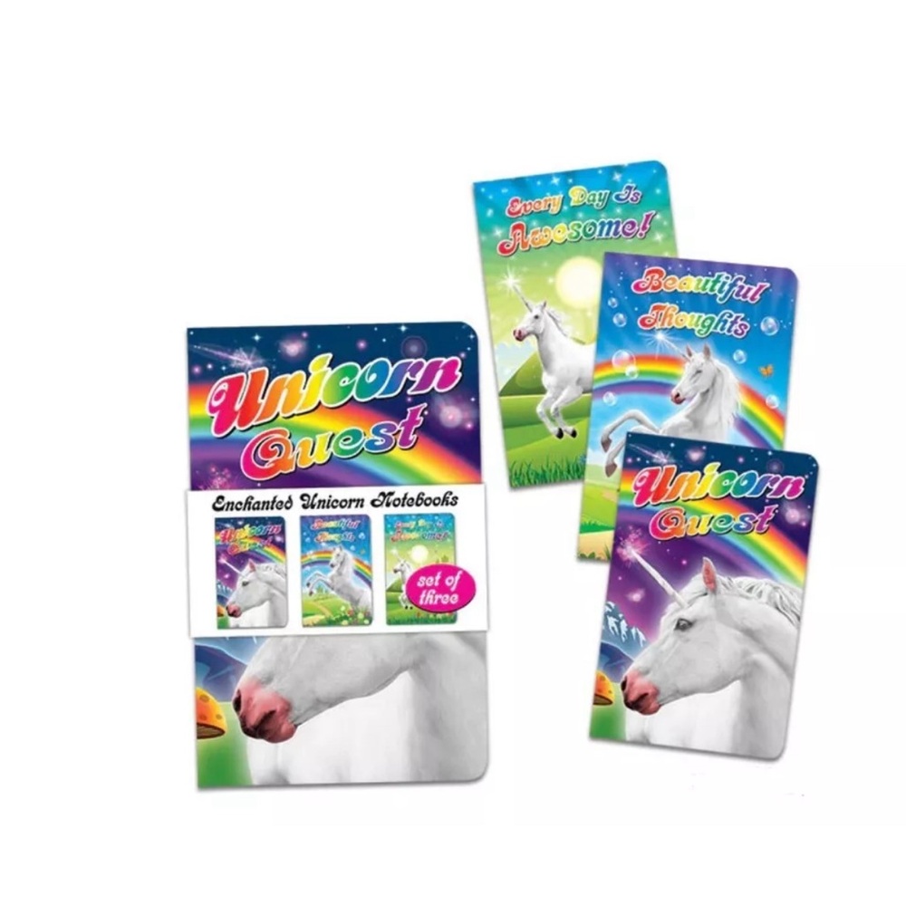 Archie McPhee Unicorn Notebooks - 3 pack lined notebooks NEW
